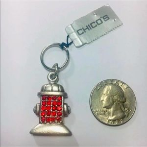 NWT. Chico’s. Hydrant Charm Key Ring Dog Rover Charm.
